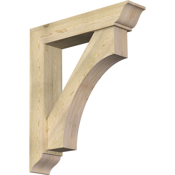 Ekena Millwork Westlake Traditional Rough Sawn Bracket w/ Offset Brace, Douglas Fir, 8"W x 38"D x 44"H BKT0806X38X44WTL01RDF - main